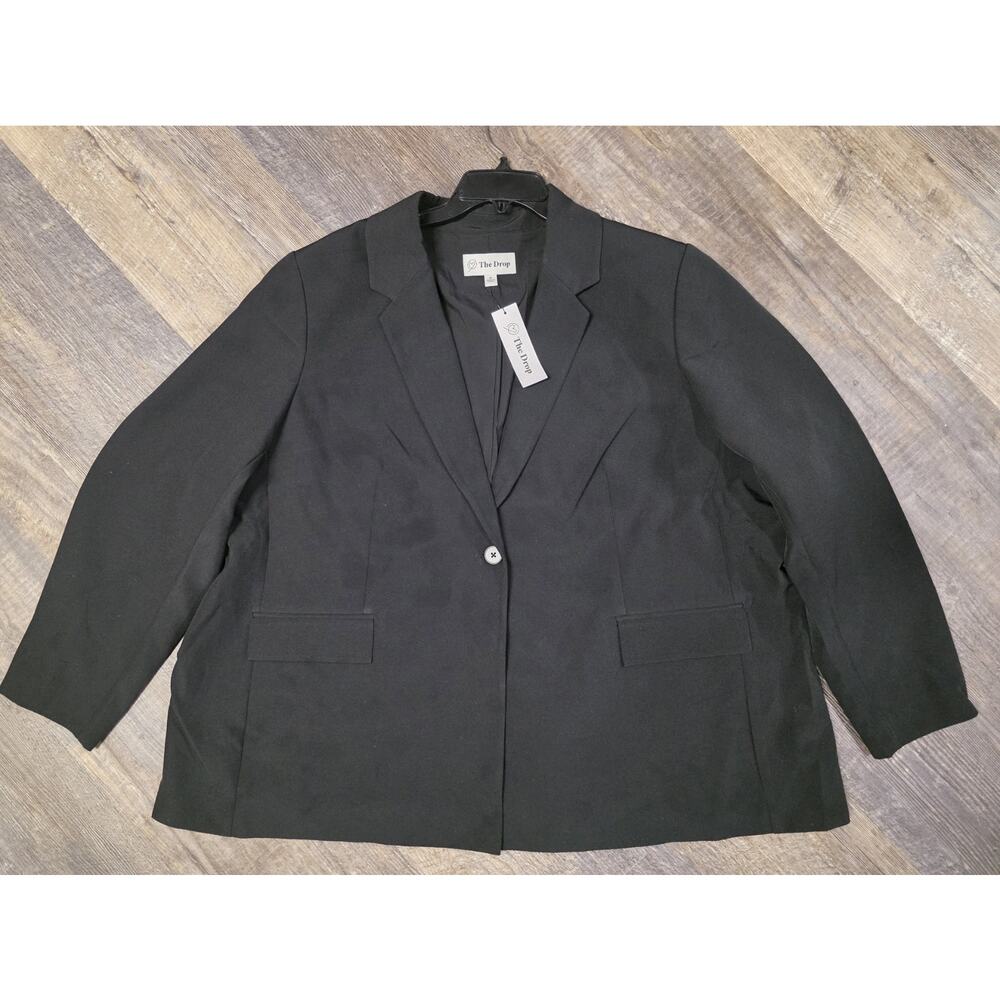 NWT The Drop Blake Long Blazer Black Size 3X Plus Oversized Blazer MSRP $70